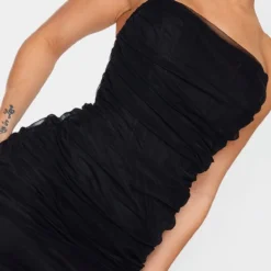 Shape Robe Moulante En Mesh Noir à Détail Corset Et Fronces -Jolie Vêtue Soldes Magasin bec42205ceea098859bc4512d6500e41b5aedaf0 cmo5008 5