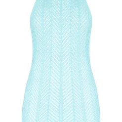 Mini-robe En Maille Crochet Turquoise Ouverte Dans Le Dos -Jolie Vêtue Soldes Magasin bf5cf6c49601ffee32be58b834995dd607856679 cne6273 5