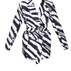 Robe Blazer Structurée Imprimé Zébré Noir & Blanc à Nouer Sur La Taille -Jolie Vêtue Soldes Magasin bf81a3a3b1e71879a2a00a1399f23bf622b72f24 cmz5792 5