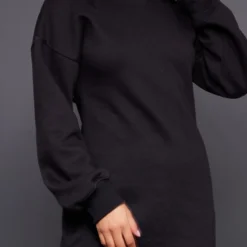 Robe Sweat Longue Noire à Col Montant Et Doublure En Polaire -Jolie Vêtue Soldes Magasin bff46c464605185caa7c8a925ba9b6955bae7129 cnc8353 4