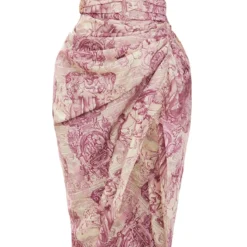 Robe Mi-longue Drapée Froncée Multicolore Imprimé Renaissance à Armatures -Jolie Vêtue Soldes Magasin c0144d3899ea773c29c8111c2533641022f7d1d3 cne1415 5