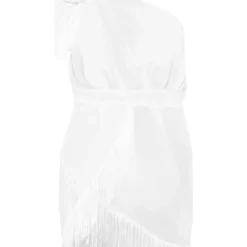 Robe De Plage Asymétrique à Franges Blanche -Jolie Vêtue Soldes Magasin c01914c60f199bad69978eb884a15e407052636b CMA9041 3