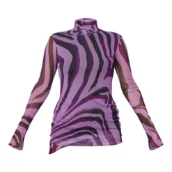 Robe Moulante En Mesh Violet Imprimé Zèbre à Ourlet Légèrement Volanté -Jolie Vêtue Soldes Magasin c04daa735efe4e5ec8fe40c6e5b08a4f7dbcc613 cnb9273 5