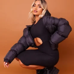 Logic Petite Robe Côtelée Découpée Noire à Manches Longues -Jolie Vêtue Soldes Magasin c12d042caffec582ec2bab2fe9c2f60ec08ed283 cnb2906 4