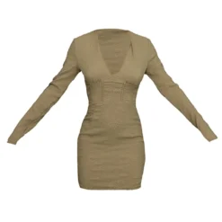 Robe Corset Style Chemise Texturée Kaki -Jolie Vêtue Soldes Magasin c159acfd21c4902475eace3efe21ed49bf88b935 cnc6139 5