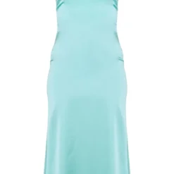 Robe Longue Satinée Bleu Cendré à Doubles Bretelles Nouée Dans Le Dos -Jolie Vêtue Soldes Magasin c193e8f56637b27dfc661960da10205bfe75f1de cne1547 5