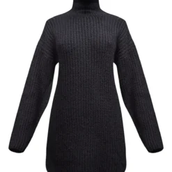 Robe Pull Oversize Noir Profond En Maille Chunky à Col Roulé -Jolie Vêtue Soldes Magasin c1dafccb7f1a44649e2b8ea134bc664234c8df09 cnc2712 5