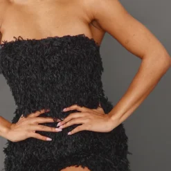 Robe Moulante Bustier Noire Texturée -Jolie Vêtue Soldes Magasin c2b1614dec09fa9f619f9022e7671fbb3ade362d cnb7440 4