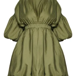 Plus Robe Kaki Bouffante à Manches Ballon -Jolie Vêtue Soldes Magasin c30a0043f5d45b90b06f0a5c011ce70d2d664c06 cnb5228 5