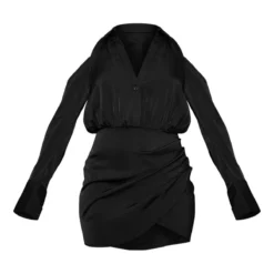 Robe Chemise Cache-coeur Satinée Noire à épaules Dénudées 11 Robe Chemise Cache-coeur Satinée Noire à épaules Dénudées -Jolie Vêtue Soldes Magasin c34898c043dde85fd7555c0fae276c6b55bc9113 cnd2339 5