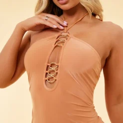 Robe Moulante Dos Nu Argile à Anneaux -Jolie Vêtue Soldes Magasin c37c1e5917319f52400fb3f47bba751b33b3bdec cnd5817 4