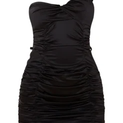 Robe Moulante Satinée Noire Froncée Asymétrique -Jolie Vêtue Soldes Magasin c3cc9df656d1a322911cfd0a7fbfea88685492d6 cnc7671 5