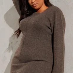 Renew Plus Robe Mi-longue Chocolat à Coutures Apparentes -Jolie Vêtue Soldes Magasin c4d51a32bd8bb27f89f0bd1d2b687ce69fe29c63 cmt0101 5