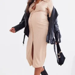 Maternité Robe De Grossesse Mi-longue Gris Pierre à Col -Jolie Vêtue Soldes Magasin c666d8ff15fbee7ec200c0131a62f0d6e010b7b6 cnb2427 3