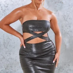 Shape Robe Moulante Découpée En Similicuir Noir à Relief -Jolie Vêtue Soldes Magasin c6a2e1fc7f11ea14b6aa8b98accbf8481d79e317 cmu0582 4