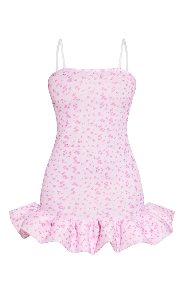 Petite Mini Robe En Néoprène Rose Imprimé Petites Fleurs 7 Petite Mini Robe En Néoprène Rose Imprimé Petites Fleurs – Image 5