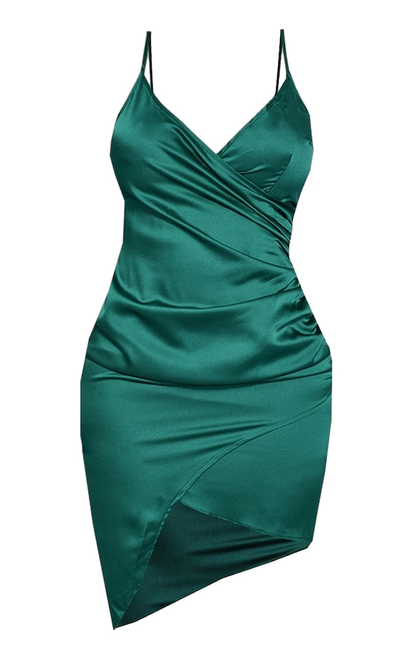 Shape - Robe Portefeuille Vert émeraude Satinée 8 Shape - Robe Portefeuille Vert émeraude Satinée – Image 6