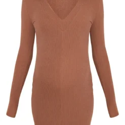Maternité Mini-robe De Grossesse Chocolat à Col Polo Et Décolleté Plongeant -Jolie Vêtue Soldes Magasin c80a14c3feec28a25542f4e57ace4c43aeb9aa72 cmz9804 5