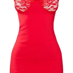 Petite Robe Moulante à Bonnets En Dentelle Rouge -Jolie Vêtue Soldes Magasin c840c0c11847f6709e2df03074249b59143e4752 cnc4807 5