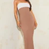 Robe Bustier Longue En Effet Lin Bicolore Camel -Jolie Vêtue Soldes Magasin c879686d40af9ecad6e9ae993eede84a42fbc732 cnd8858 3