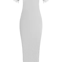 Robe Longue En Maille Tricot Transparente Blanche Déchirée à Vague Et Ourlet élimé -Jolie Vêtue Soldes Magasin c89ab8443d8aaf18543e0d24b9ae8184120e401a cnc3319 5
