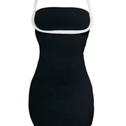 Robe Moulante Noire à Détail Coutures Sur Le Buste Et Bretelles -Jolie Vêtue Soldes Magasin c8d3aa8ce118b6671c7b0664fb3586ad3ebffc03 cnd4078 5