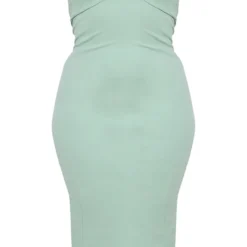 Plus Robe Mi-longue Vert Sauge à Bretelles Et Lanières -Jolie Vêtue Soldes Magasin c8e0477f171371574d6a532ccd2c18db56ca23dd cmy4208 6