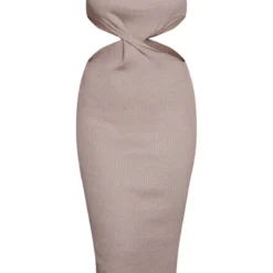 Robe Longue En Maille Tricot Café Au Lait à Devant Torsadé -Jolie Vêtue Soldes Magasin c9ba36cb303bc226be77ca500700a188c896e8b3 cnb6447 5