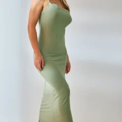 Robe Longue Douce Kaki à Bretelles Et Col Rond -Jolie Vêtue Soldes Magasin c9d61ba441a174bc0aea88e6d0e3226bbf907900 cnd4058 3