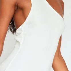 Robe Longue Côtelée Texturée Crème à Bretelles Asymétriques -Jolie Vêtue Soldes Magasin c9ef22a9077e00c381852537f16612eab4cb7a2c cne6489 4