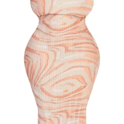 Plus Robe Mi-longue Asymétrique Pêche Zébrée Plissée -Jolie Vêtue Soldes Magasin c9f49d2f53c23db6019fa536437d872224728b40 cnd9047 5