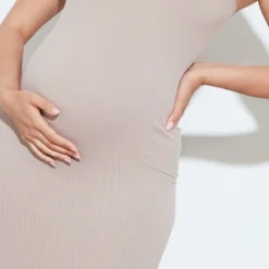 Maternité Robe De Grossesse Bandeau Moulante Côtelée Gris Pierre -Jolie Vêtue Soldes Magasin cadce1ee440a18e45618f31bf06579dfddc742b4 cnc9957 4