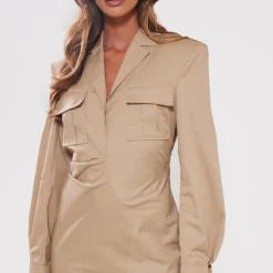 Robe Style Chemise Tissée Camel à épaulettes -Jolie Vêtue Soldes Magasin cbc78589cc7f267eb21d4fcb8c54c292bb0b9eed cnb9170 3