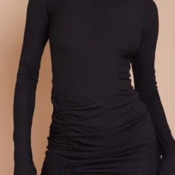 Robe Moulante Côtelée Noire Asymétrique à Fronces 10 Robe Moulante Côtelée Noire Asymétrique à Fronces -Jolie Vêtue Soldes Magasin cbf51f9f154024f2c4f7f98aca4c3392e3119506 cnb3549 4