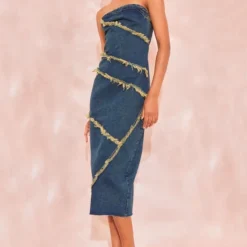 Tall Robe Bustier Mi-longue En Jean Vintage Moyennement Délavé -Jolie Vêtue Soldes Magasin cc39245f361442b7d41ad3453d60af81a09d0638 cnd0554 3