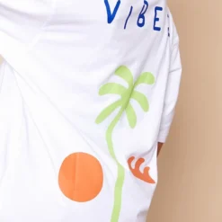 Robe T-shirt Blanc à Slogan Good Vibes -Jolie Vêtue Soldes Magasin cc6fab2b783f5400103c119f5c49b982dc7b04e6 cnd9204 4