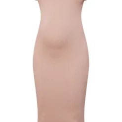 Maternité Robe De Grossesse Mi-longue Côtelée Gris Pierre Détail Contours à Manches Courtes -Jolie Vêtue Soldes Magasin cc7f8aaed74ebe8b20a9fe85392dde349566c2f6 cnd7244 5