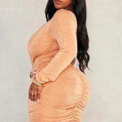 Plus Robe Moulante Asymétrique En Acétate Argile -Jolie Vêtue Soldes Magasin ccd70b665bbccfd6feab766c75801b19f5bc27b4 cnd2480 2