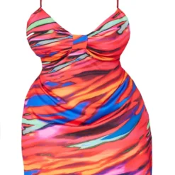 Plus Robe Droite Rouge Imprimé Zèbre à Bretelles -Jolie Vêtue Soldes Magasin ccebf863ba696de76dba8134d643561a07aed04d cna1356 5