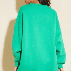 Robe Pull Oversize En Sweat Vert Vif -Jolie Vêtue Soldes Magasin cd1df28dab473d77271f285c6c72893154b2de97 cmv1212 3