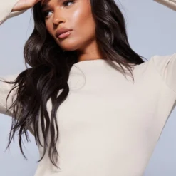 Robe Moulante Côtelée Sable à Découpe Goutte D'eau Au Dos Et Détail Pouces -Jolie Vêtue Soldes Magasin cd23ad2eb9af1daf41d914eeb26d673d513fd19d cnb3534 4