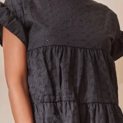 Robe Babydoll En Broderie Anglaise Noire -Jolie Vêtue Soldes Magasin cda27fd230b325503f4d217cdb162b7dc2cbf878 clv3671 4