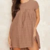 Robe Babydoll En Broderie Anglaise Taupe -Jolie Vêtue Soldes Magasin cdadc47a89f49b7bff800f3060c4e41e3656d425 cnd1201 3