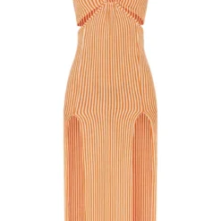 Robe Longue Orange Rayée à Détail Anneau Et Dos Nu -Jolie Vêtue Soldes Magasin cdc64fbebcc1e6c7fe4b74e159c1d57e1635f502 cmy4463 6