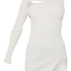 Mini Robe Asymétrique Moulante Crème En Maille Tricot Côtelée -Jolie Vêtue Soldes Magasin cdff38412fe6ee92537905776c78eb50f0787caa cmz5395 5