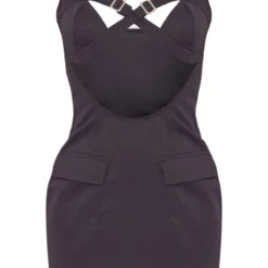 Robe Cargo Moulante En Maille Tissée Noire à Boucles -Jolie Vêtue Soldes Magasin ceb362f8dffd9055fc06f6d507e6b18096a0b14f cne2689 5