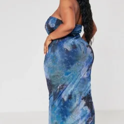 Plus Robe Longue Bustier En Mesh Gris Imprimé Abstrait -Jolie Vêtue Soldes Magasin ceda61d25f985b0bc3402469ef5c6c9c4f182056 cna9994 2