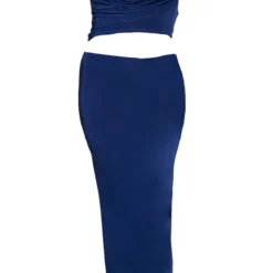 Robe Moulante Mi-longue Bleu Marine à Découpes Et Col Bénitier -Jolie Vêtue Soldes Magasin ceef633c30a88905ba7e33b0426677ac14cb73a4 cnc5925 5