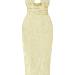 Robe Mi-longue En Jersey Texturé Vert Sauge à Bretelles Croisées Au Cou -Jolie Vêtue Soldes Magasin cf01897a077a456b44fadddfdd918cf04601fae9 cne2987 5