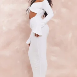 Shape Robe Moulante Longue Blanche à Découpes Et Manches Longues -Jolie Vêtue Soldes Magasin cf02f73aaa36239122ec3a7e15b52ee91c30c524 cne9273 3